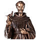 Statua San Francesco d'Assisi bronzo 110 cm per ESTERNO s4