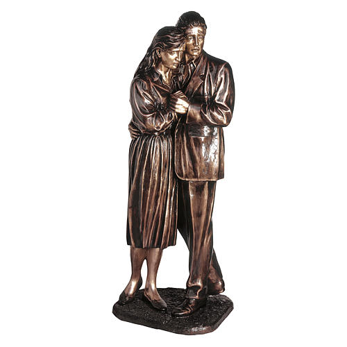 Statue en bronze couple affligé 170 cm POUR EXTÉRIEUR 1