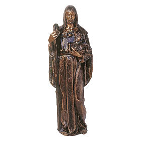 Estatua Jesús Buen Pastor bronce 130 cm para EXTERIOR