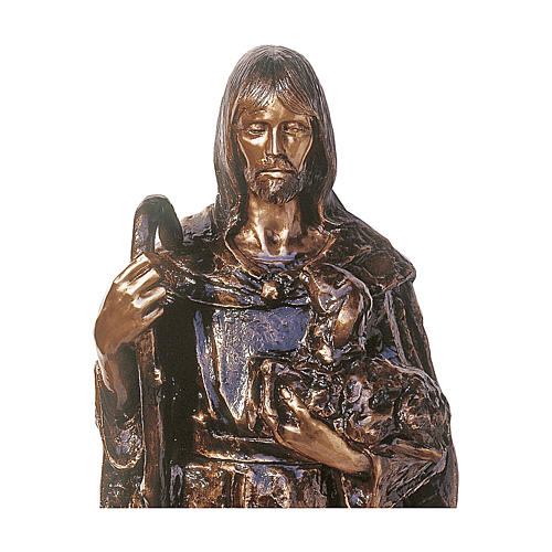 Estatua Jesús Buen Pastor bronce 130 cm para EXTERIOR 2