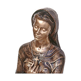 Estátua brônzea mulher de joelhos 110 cm para EXTERIOR