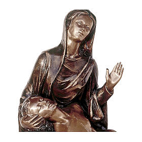 Statue funéraire Pietà en bronze 55 cm POUR EXTÉRIEUR
