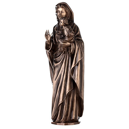 Statue of Virgin Mary with Baby Jesus in bronze 65 cm for EXTERNAL USE 3