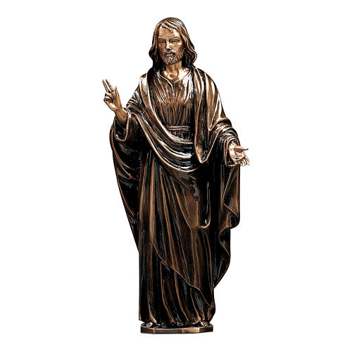 Estatua Cristo Salvador bronce 60 cm para EXTERIOR 1