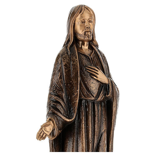 Statua Gesù Misericordioso 65 cm bronzo per ESTERNO 6