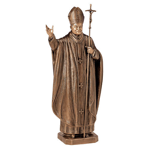 Statue of Pope Wojtyla in bronze 75 cm for EXTERNAL USE 1