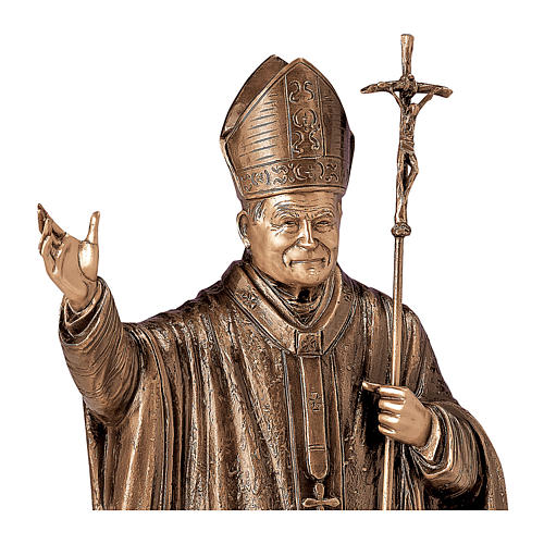 Statue of Pope Wojtyla in bronze 75 cm for EXTERNAL USE 2