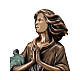 Bronzestatue, Frau mit grünem Tuch die Hände zum Gebet gefaltet, 60 cm, für den AUßENBEREICH s2