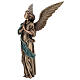 Statue of Guardian Angel in bronze 65 cm with green cloth for EXTERNAL USE s3