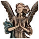 Statue of Guardian Angel in bronze 65 cm with green cloth for EXTERNAL USE s4