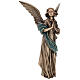 Statue of Guardian Angel in bronze 65 cm with green cloth for EXTERNAL USE s5