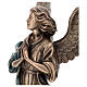 Statue of Guardian Angel in bronze 65 cm with green cloth for EXTERNAL USE s6