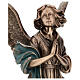 Statue of Guardian Angel in bronze 65 cm with green cloth for EXTERNAL USE s8