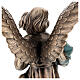 Statue of Guardian Angel in bronze 65 cm with green cloth for EXTERNAL USE s11