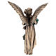 Statue of Guardian Angel in bronze 65 cm with green cloth for EXTERNAL USE s13