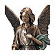 Girl Angel Funerary Statue in Bronze with Green Scarf 45 cm for OUTDOORS s2