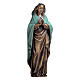 Statue of the Immaculate Virgin in bronze 65 cm with green cloth for EXTERNAL USE s1