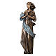 Statue of woman with joined hands in bronze 60 cm with light blue cloth for EXTERNAL USE s1