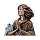 Statue bronze femme mains jointes 60 cm châle bleu POUR EXTÉRIEUR s2
