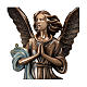 Statue of Guardian Angel in bronze 65 cm with light blue cloth for EXTERNAL USE s2