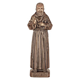 Heiligenfiguren aus Metall: Bronzestatue Pater Pio 60 cm Höhe für den AUßENBEREICH