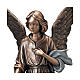 Statue of Angel scattering flowers in bronze 45 cm with light blue cloth for EXTERNAL USE s2