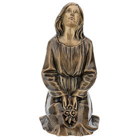 Statue of kneeling woman in bronze 45 cm for EXTERNAL USE