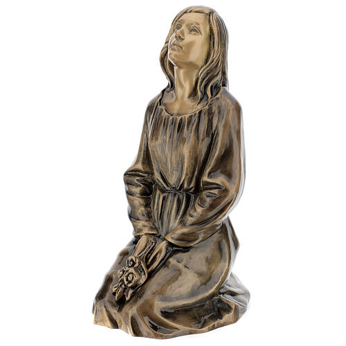 Statue of kneeling woman in bronze 45 cm for EXTERNAL USE 3