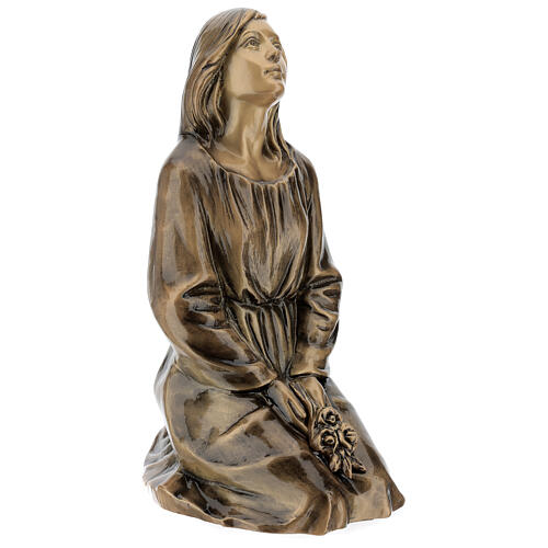 Statue of kneeling woman in bronze 45 cm for EXTERNAL USE 4