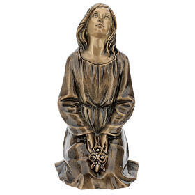 Statua donna in ginocchio bronzo 45 cm per ESTERNO