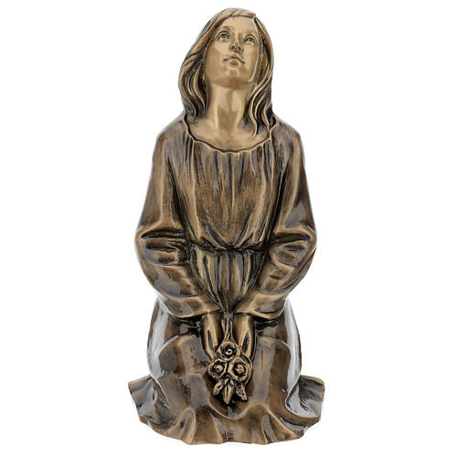 Statua donna in ginocchio bronzo 45 cm per ESTERNO 1