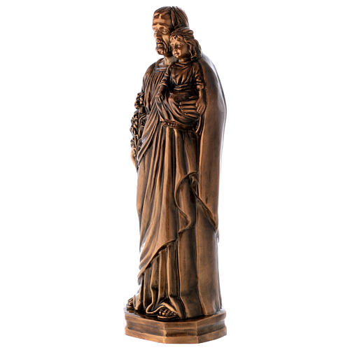 Bronzestatue, Heiliger Josef mit dem Jesuskind, 65 cm, für den AUßENBEREICH 2
