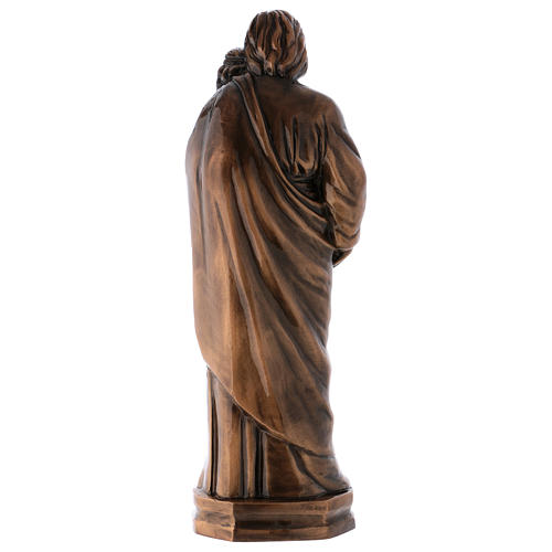 Bronzestatue, Heiliger Josef mit dem Jesuskind, 65 cm, für den AUßENBEREICH 4