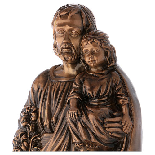 Statue of St Joseph with Baby Jesus in bronze 65 cm for EXTERNAL USE 3