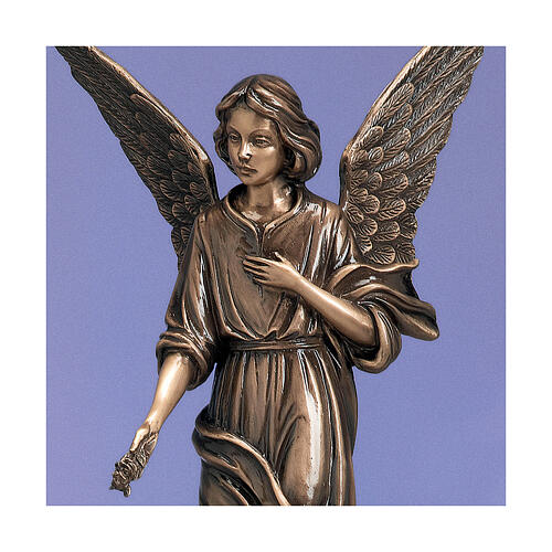 Estátua anjo espalhando flores de bronze 45 cm para EXTERIOR 2