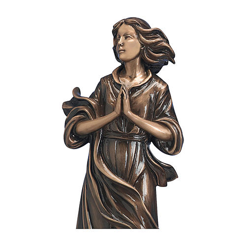 Bronzestatue, Frau die Hände zum Gebet gefaltet, 60 cm, für den AUßENBEREICH 2