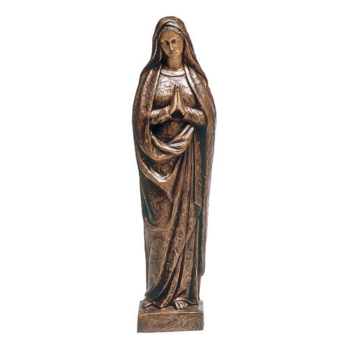 Bronze statue of Our Lady praying, 31.5 in, for OUTDOOR 1