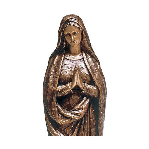 Statua Madonna in preghiera bronzo 80 cm per ESTERNO 2