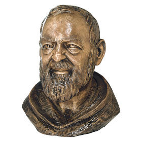 Busto Padre Pio bronze 40 cm para EXTERIOR