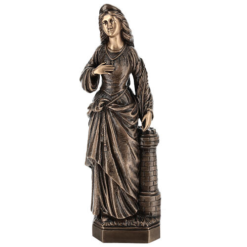 Statue of St. Barbara in bronze 75 cm for EXTERNAL USE 1