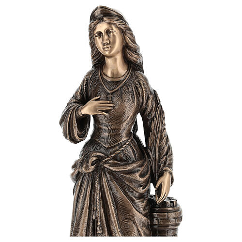 Statue of St. Barbara in bronze 75 cm for EXTERNAL USE 3