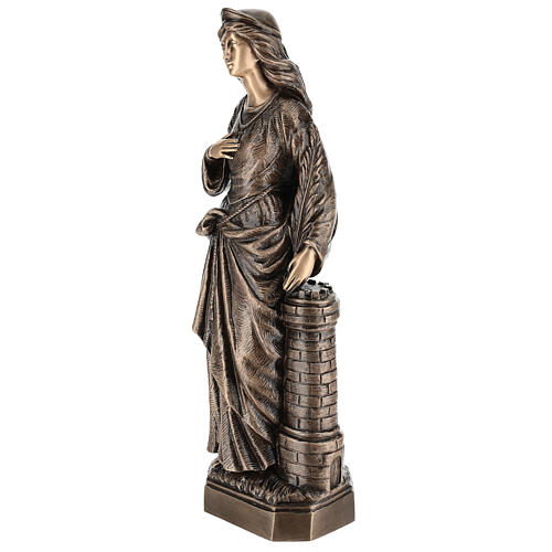 Statue of St. Barbara in bronze 75 cm for EXTERNAL USE 4