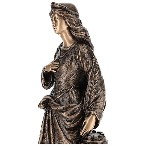 Statue of St. Barbara in bronze 75 cm for EXTERNAL USE 5