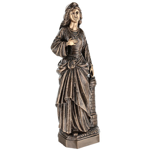 Statue of St. Barbara in bronze 75 cm for EXTERNAL USE 6
