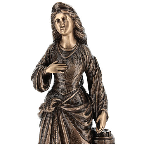 Estatua Santa Barbara bronce 55 cm para EXTERIOR 7