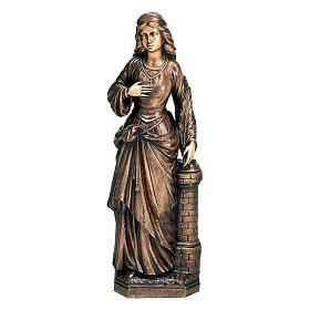 Statue sacre in metallo: Statua Santa Barbara bronzo 75 cm per ESTERNO