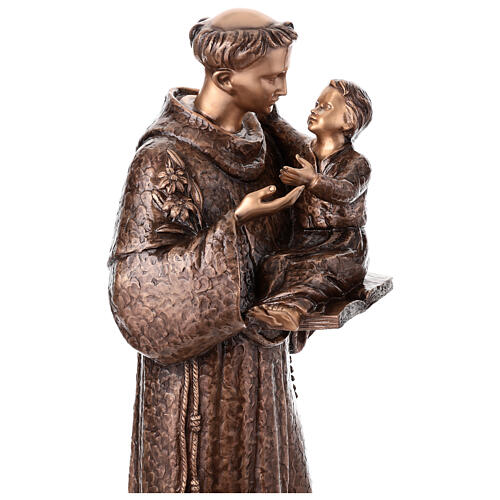 Bronzestatue, Heiliger Antonius von Padua mit Kind, 120 cm, für den AUßENBEREICH 2