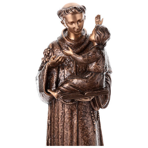 Bronzestatue, Heiliger Antonius von Padua mit Kind, 120 cm, für den AUßENBEREICH 3