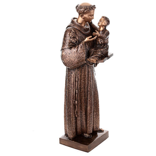 Bronzestatue, Heiliger Antonius von Padua mit Kind, 120 cm, für den AUßENBEREICH 4