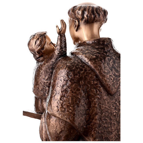 Bronzestatue, Heiliger Antonius von Padua mit Kind, 120 cm, für den AUßENBEREICH 10